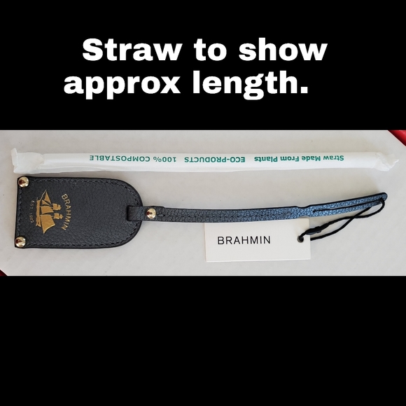 *Black Diamond* Brahmin Luggage Tag, Leather - Picture 6 of 6